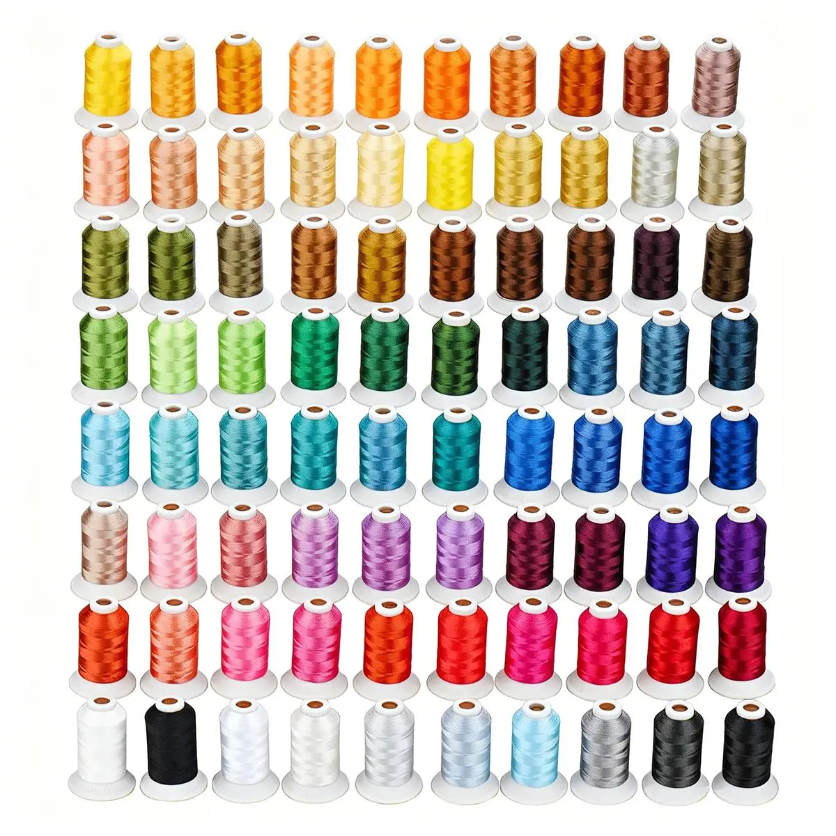 Simthread 80-Color Polyester Embroidery Thread Kit, 40WT 500M/1000M Spools, Thread for Sewing Machine, Janome & Robison-Anton Matching, Color Card Included