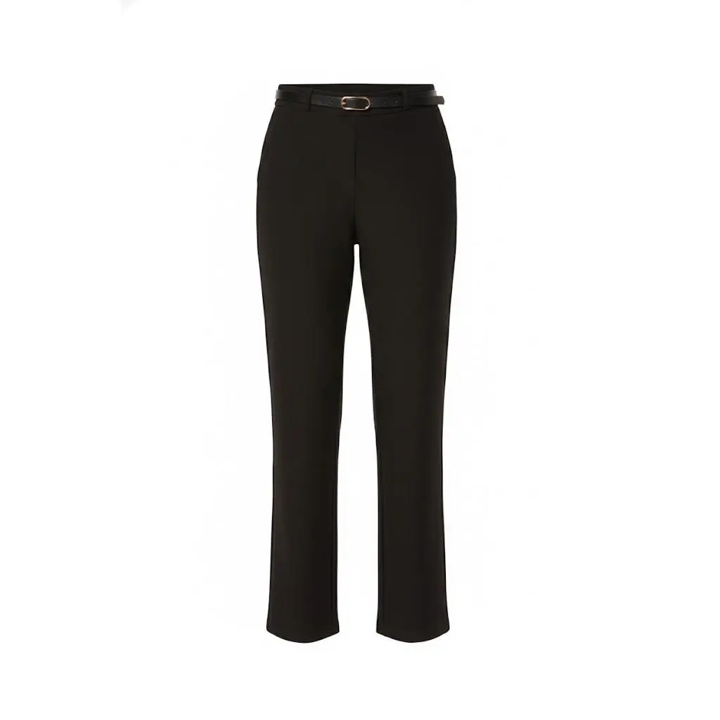 High-Waisted Classic Belted Trousers