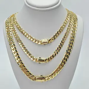 High Quality Gold Plated Monaco Chain Luxury Necklace for Women and Men - Elegant Durable Jewelry 16 18 22 Inches Unisex Style