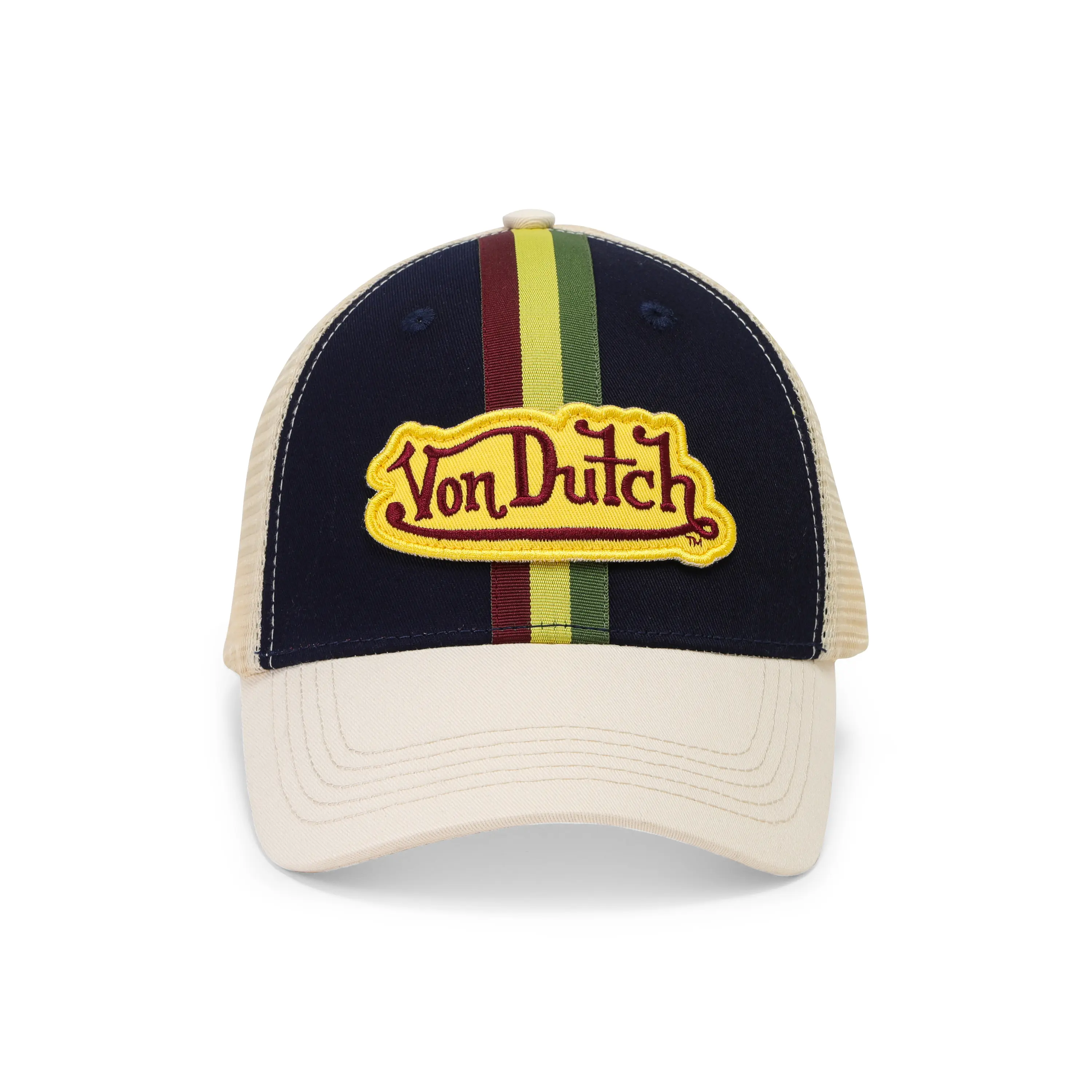 Euro Stripe Trucker Hat - Navy