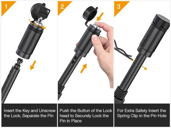 Nilight Anti-Theft Shackle Hitch Receiver 2Inch 45000 LBs Breaking Strength 3/4" Anti-Theft D Ring Shackle 5/8" Trailer Hitch Lock Pin Heavy Duty Solid Towing Kit for Trucks Off Road (Blue&Black) Harness