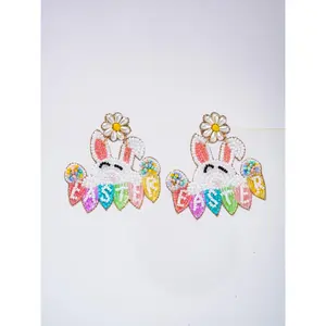 Emma Easter Rabbit Garland Bead Mix Drop Earrings