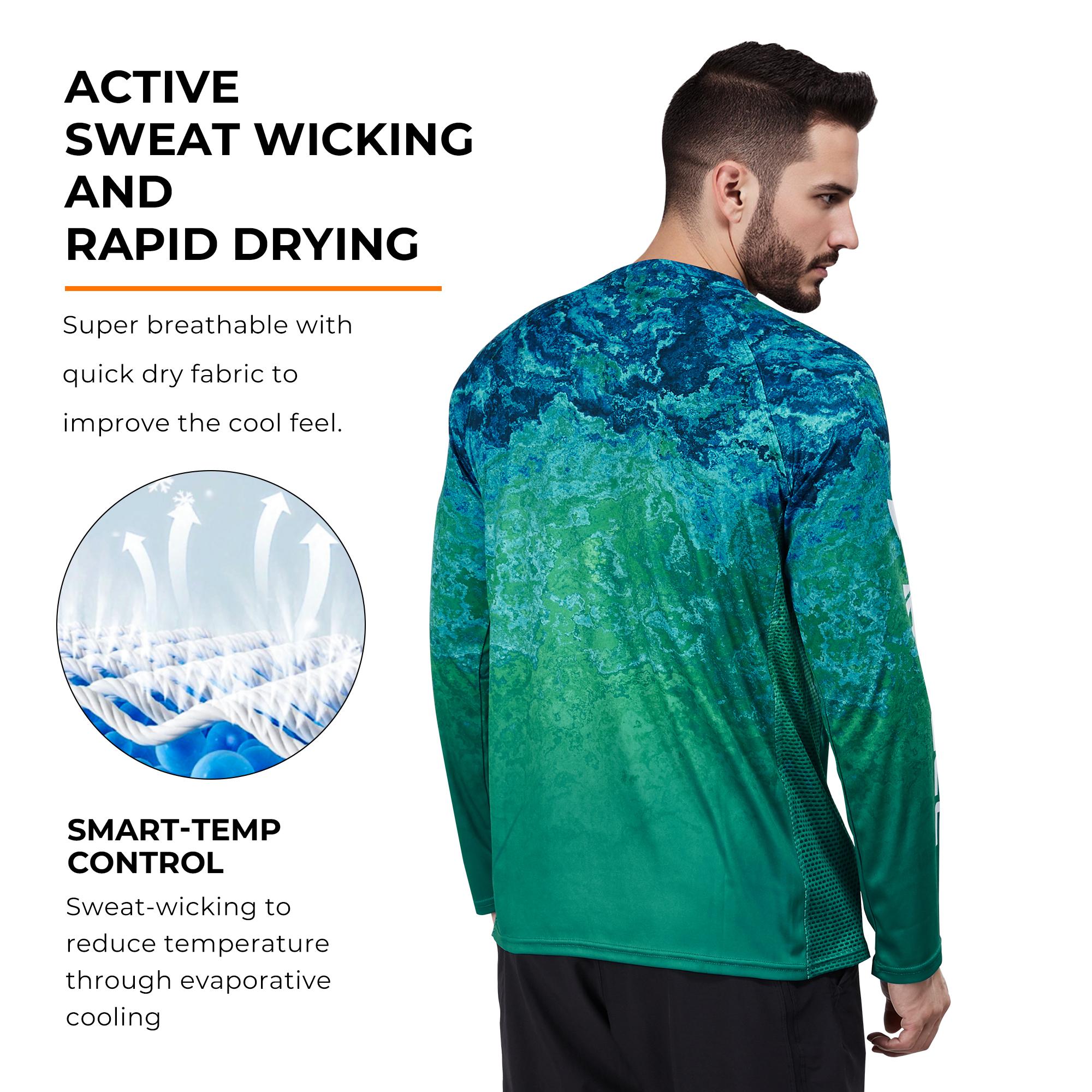 RODEEL 905 Long Sleeve Shirts Men UPF 50+ Sun UV Protection Lightweight Quick Dry Moisture Wicking Breathable Cooling Activewear for Outdoor Sport Gym Workout Hiking Camping Running Biking Boating Construction Landscaping, Holiday Gift