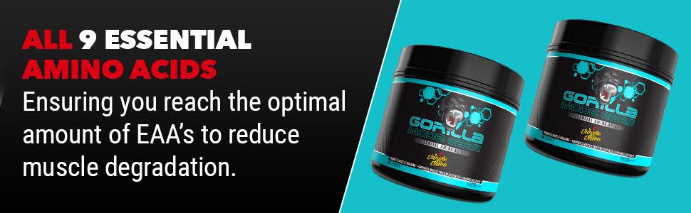 Gorilla Mode EAAs - Essential Amino Acids Fitness Supplement (30 Servings)
