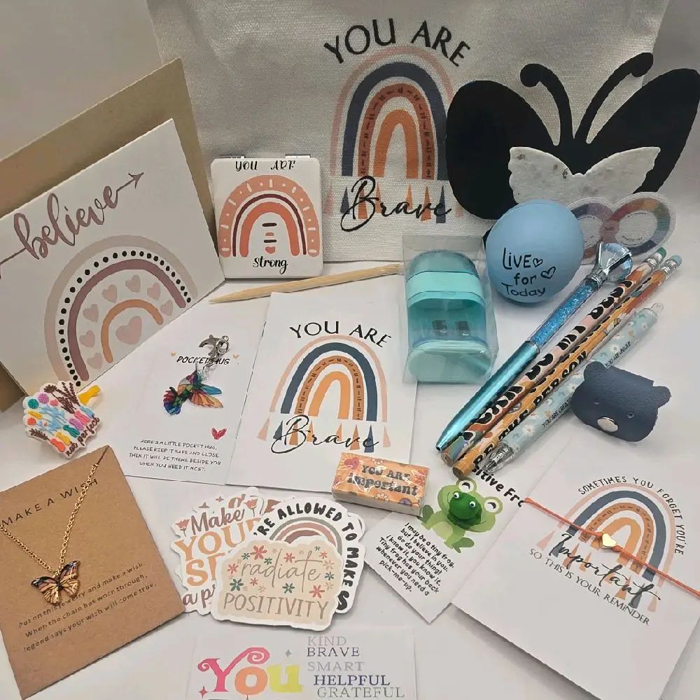 Rainbow Affirmation Gift Bundle | Encouragement Care Package | Positive Self-Care Gift