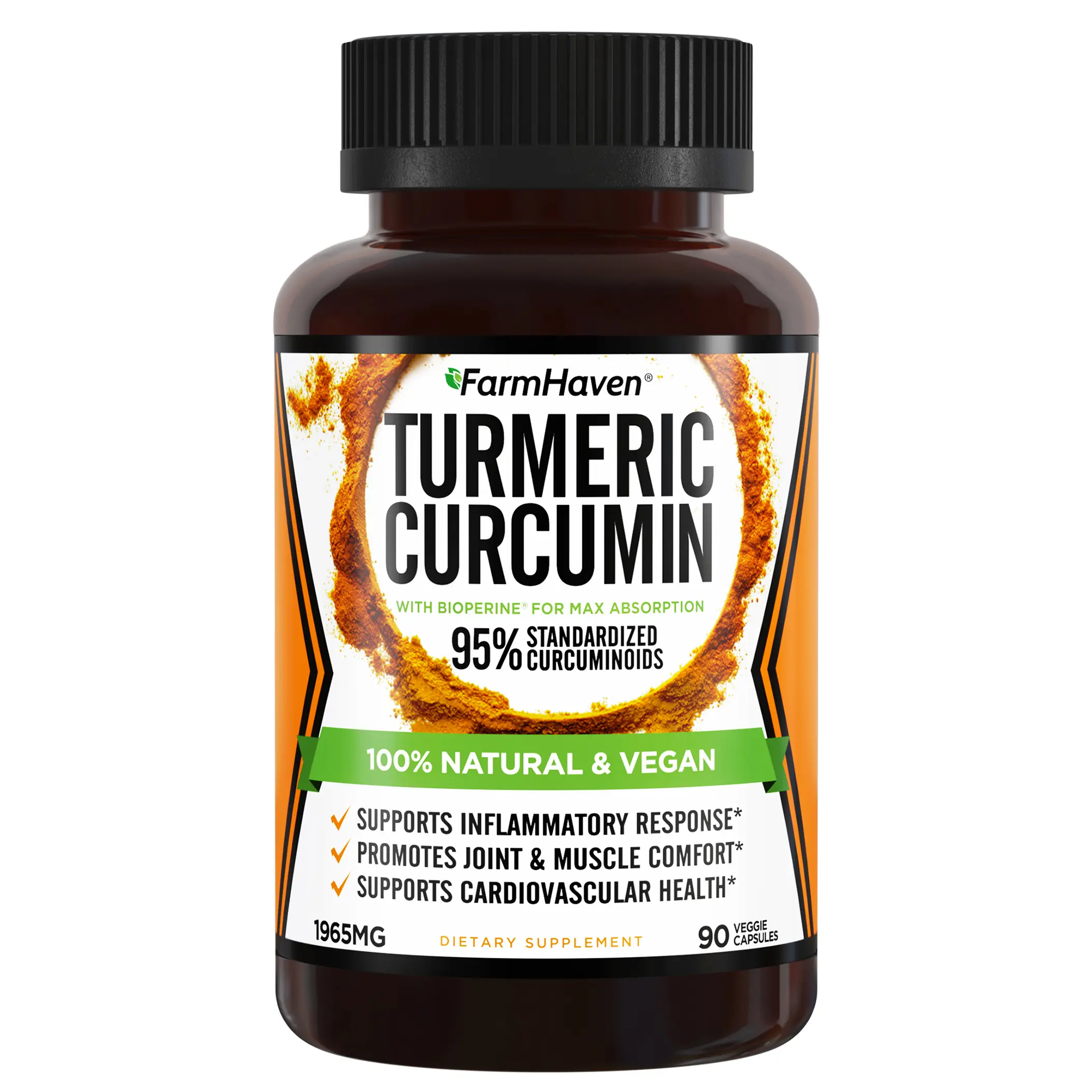 【FarmHaven】Turmeric Curcumin with BioPerine & 95% Curcuminoids 1965mg High Absorption Non-GMO Vegan Capsules Organic Natural Antioxidant Supplement