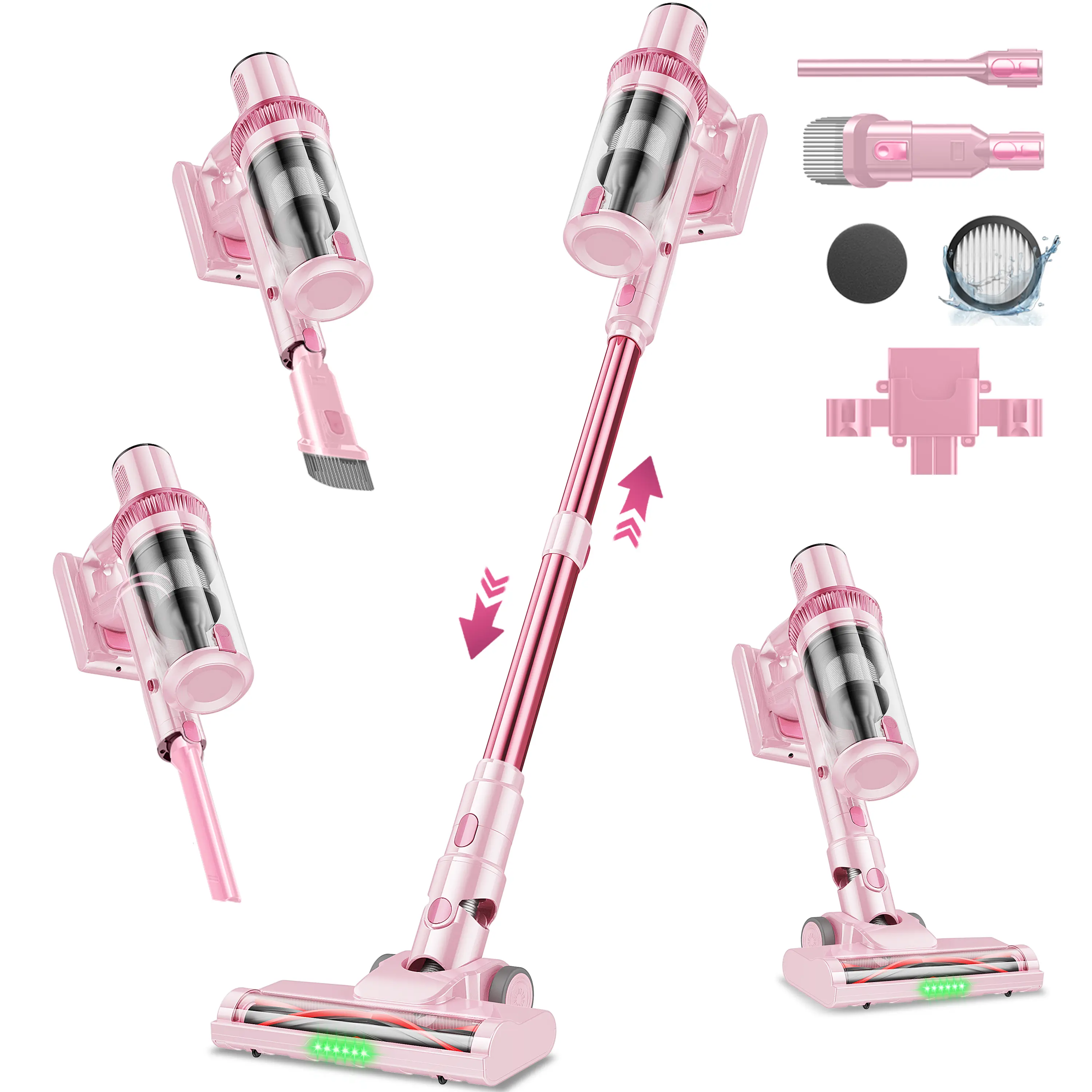 8-in-1 Cordless Vacuum for Pet Hair & Litter | 48kPa Strong Suction | 50 Min Runtime for Whole Home Cleaning | Lightweight Stick for Carpets & Hard Floors