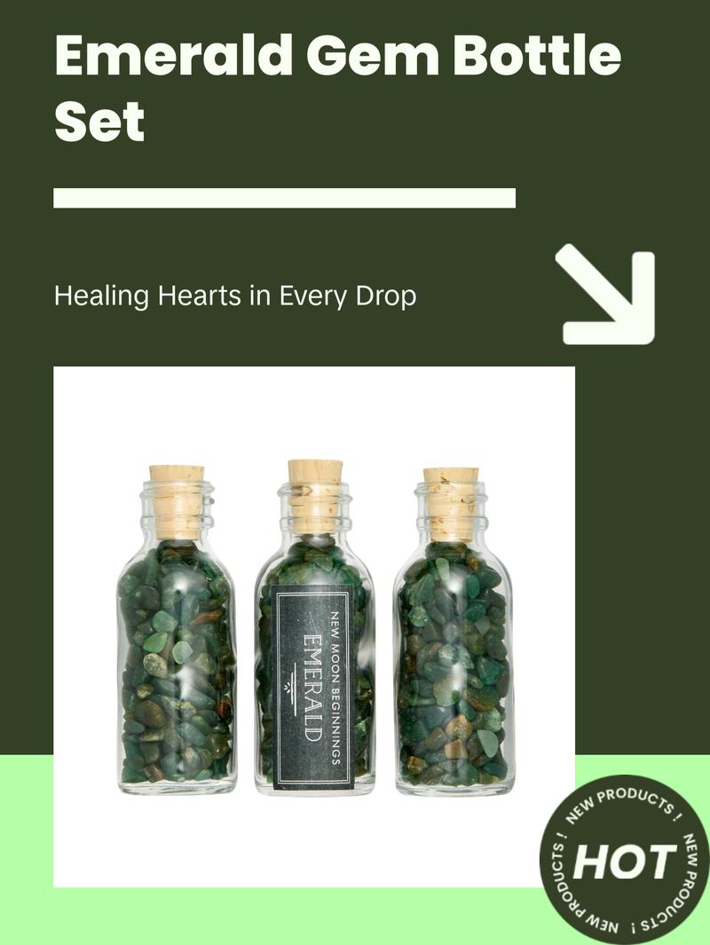 Emerald Gem Bottle (Grade AA) - Polished Chips of Emerald Crystals