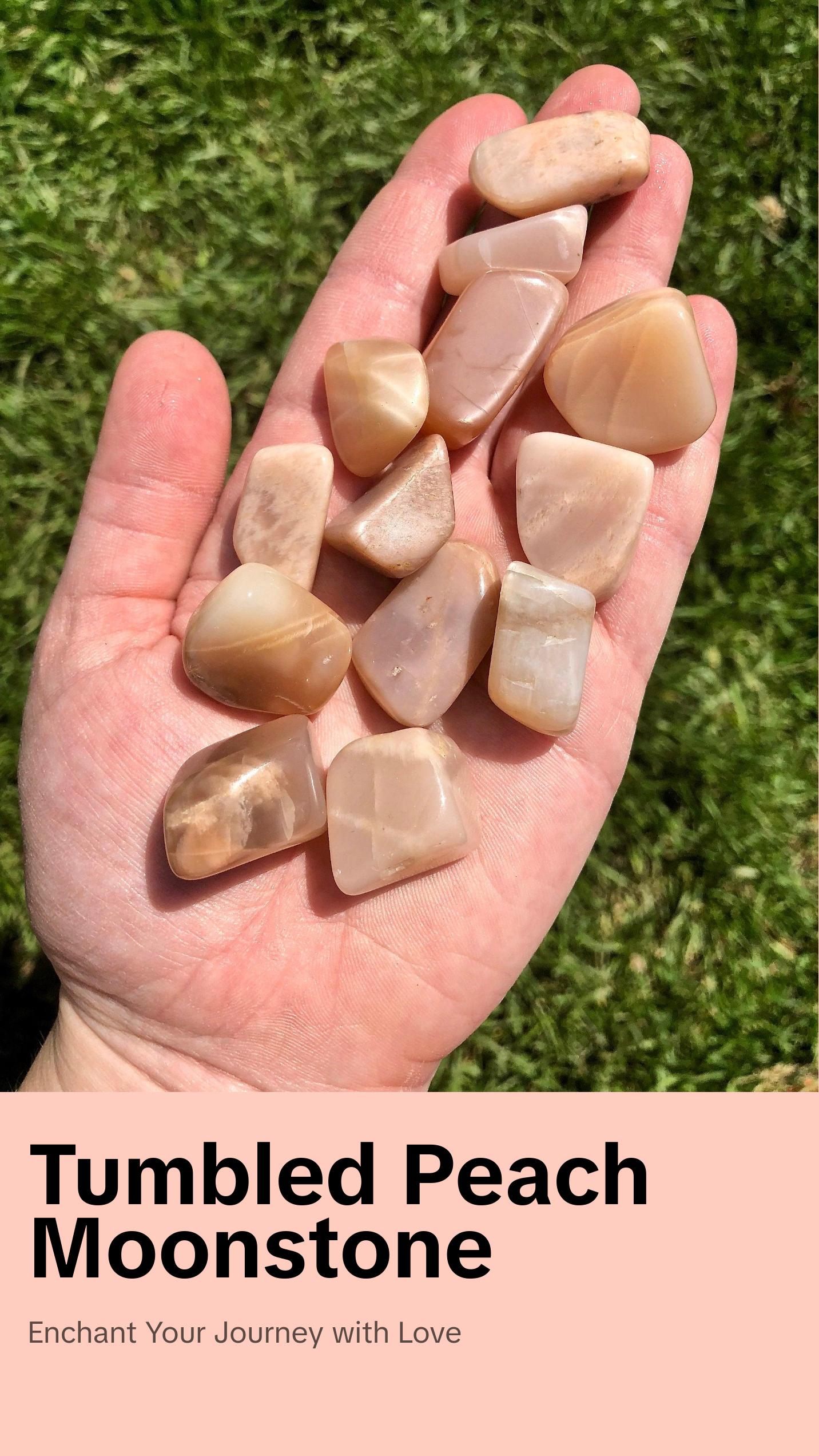 Peach Moonstone Tumbled Stone - Polished Peach Moonstone Crystal