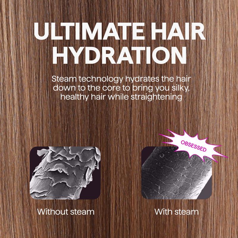 Wavytalk Steamline Pro Steam Hair Straightener Brush and Wavytalk Smooth Barrier Heat Protectant Spray Set