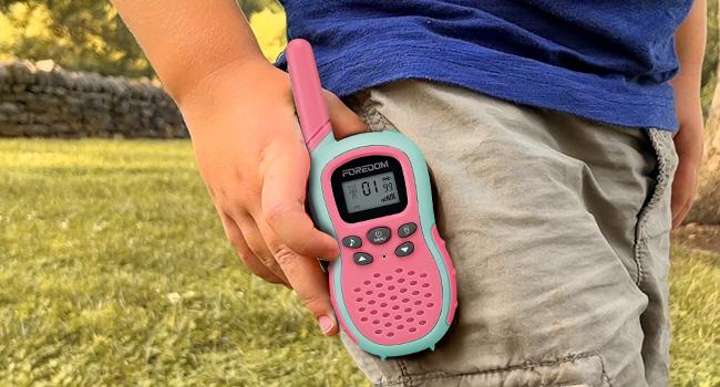 FOREDOM Walkie Talkie for Kids 3 Pack Long Range with Flashlight 2 Way Radio 22CH with Adjustable Lanyards Toys for 3+Year Old Boys & Girls Camping Birthday Gifts