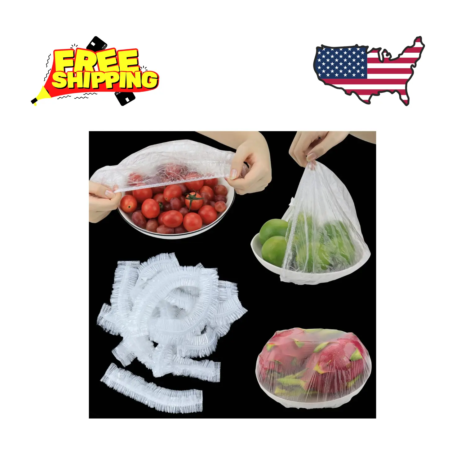 Fresh Keeping Bags 200pcs with Elastic Disposable Shrinkable