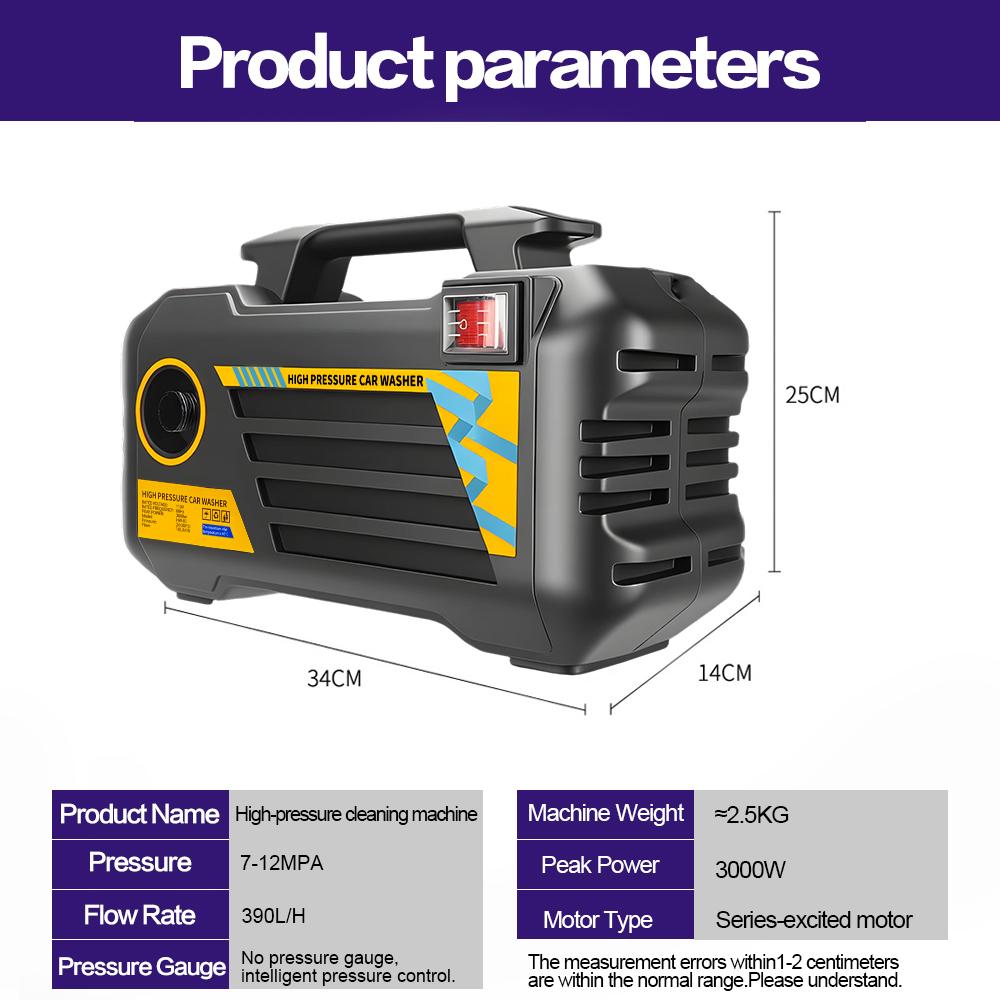 Joysync Electric Pressure Washer 2600 Max PSI 4.8 GPM Electric Powered Washers, Built-in Carry Handle, Detachable Foam Cannon, Pro-Style Wand,Nozzle Set, for Cars/Fences/Driveways/Home/Patios