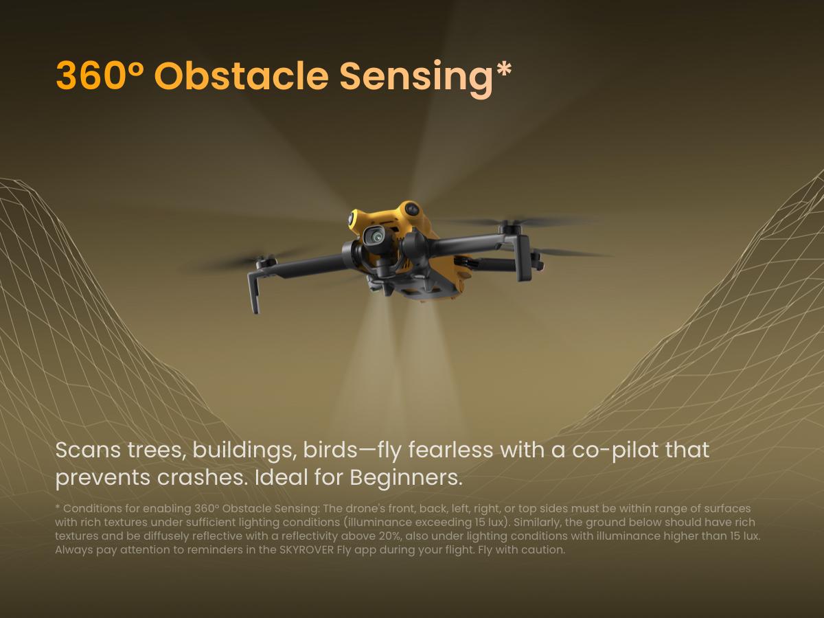 SKYROVER X1 Drone with Camera 4K, Mini Drone for Adults, 8K Photo, Under 249g, 50000ft Transmission, 360 Degree Obstacle Sensing, 32-Min Flight Time