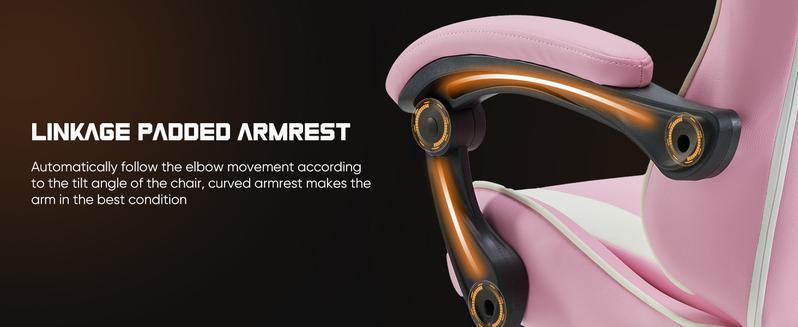 Height-Adjustable Gaming Chair with Footrest, 360° Swivel Seat, Headrest for Office or Gaming Use