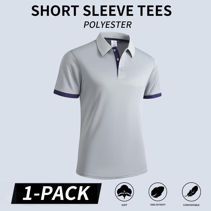 Solid color summer men's lapel POLO shirt, suitable for playing, golf, outdoor sports and leisure, comfortable and breathable, cool short sleeves, multi-color optional