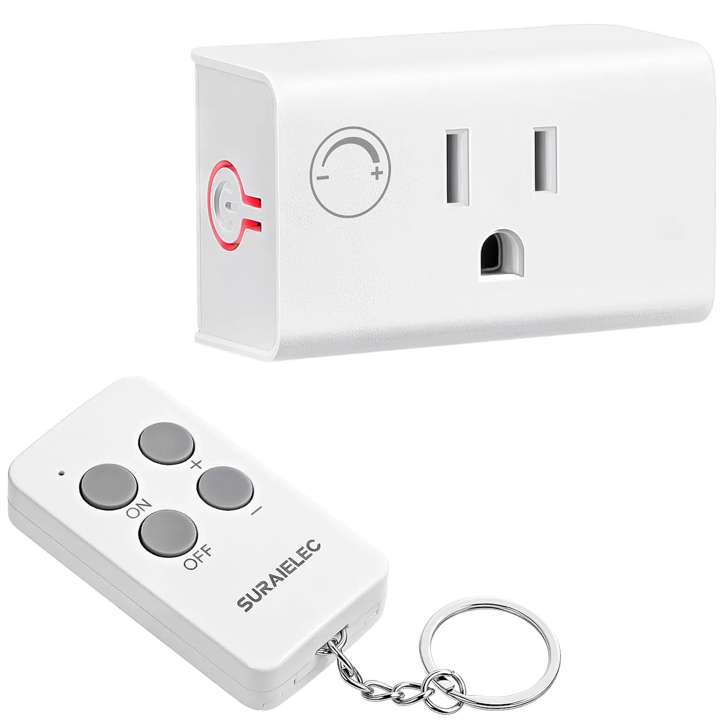 Suraielec Shock-Resistant Remote Controlled Socket Dimmer - 200W Max Incandescent/LED Compatible Indoor Plug In Power Socket, 200FT RF Range Plug-and-Play Wireless Outlet for Table Lamps, Floor Lamps