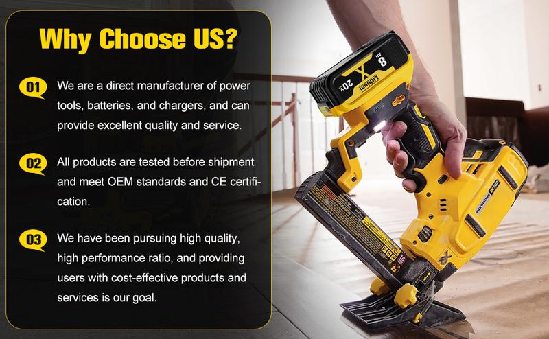 2Pack 8.0Ah Lithium Replacement for Dewalt 20V Battery Max XR Cordless Tools DCB180 DCB205 DCB206 DCB206-2 DCB200 DCB204 DCB204BT-2 DCB203 DCB201 DCB207