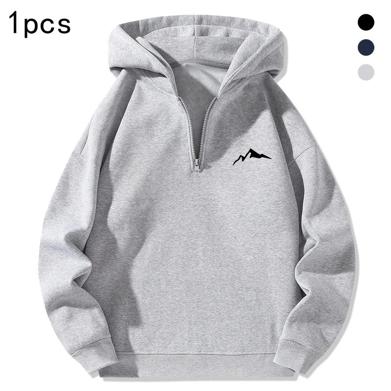 Men's spring and autumn half-zip hooded sweater, fashionable and versatile, single-piece casual half-zip sweater, ultra-fashionable hoodie