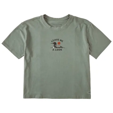 Women's Leave Me a Loon Short Sleeve Crusher Boxy Tee
