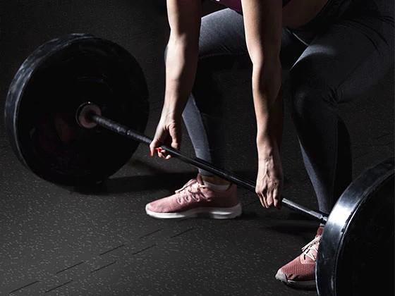 RitFit Rubber Flooring Gym Mats Interlocking Tiles 0.25'' Thickness