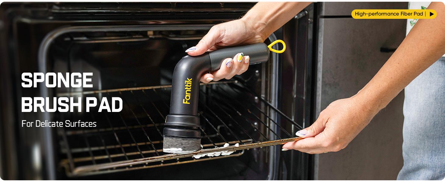 Fanttik G9 Handy Cordless Electric Spin Scrubber, MagnaStorm Motor, Dual-Speed, 5 Brush Heads, LED Display, IPX7 Waterproof, 2500mAh with Type-C Charging, for Kitchen, Sink, Tile, Stove Cleaning Tool