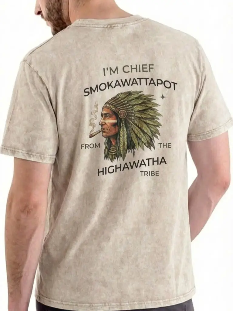 バナナマンライブ 2024 W ロゴTEE Acid Wash Vintage Funny I'M CHIEF SMOKAWATTAPOT FROM THE HIGHAWATA