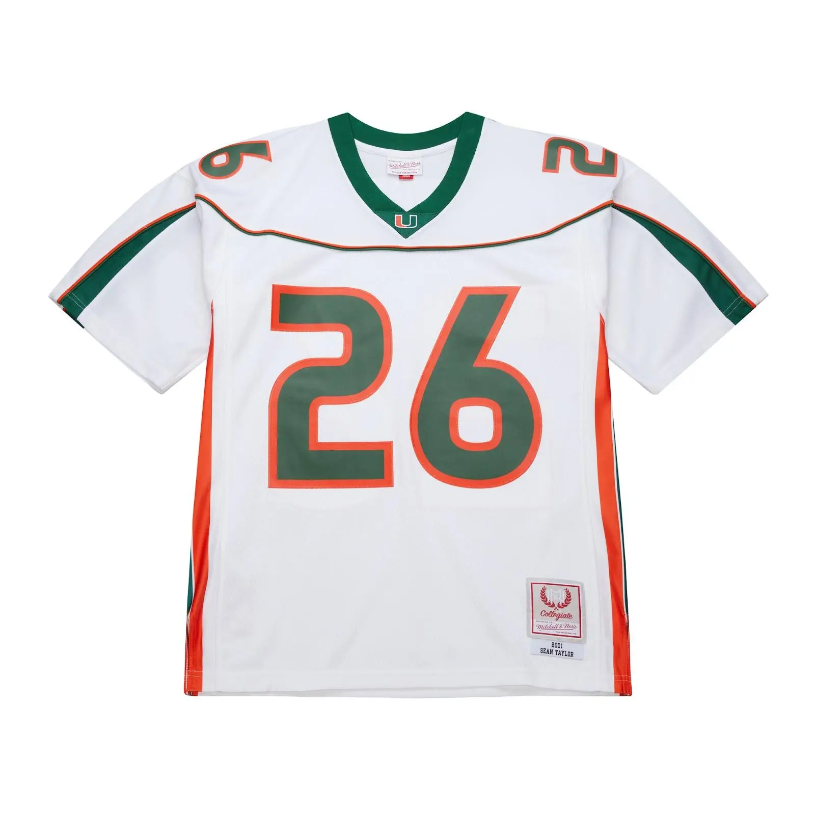 Men's Sean Taylor White Miami Hurricanes 2001 Legacy Jersey