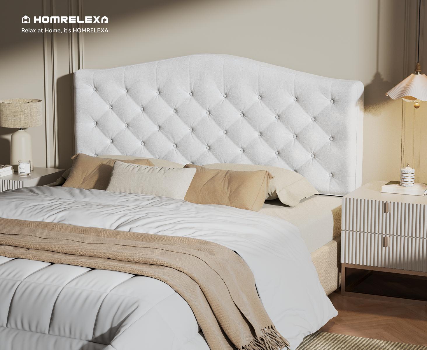 Upholstered Headboard Queen/King Size with 4" Thickened High-Density Sponge, Modern Button-Tufted Queen Headboard Only, Luxury Chenille Fabric, Adjustable Height, Easy Assembly