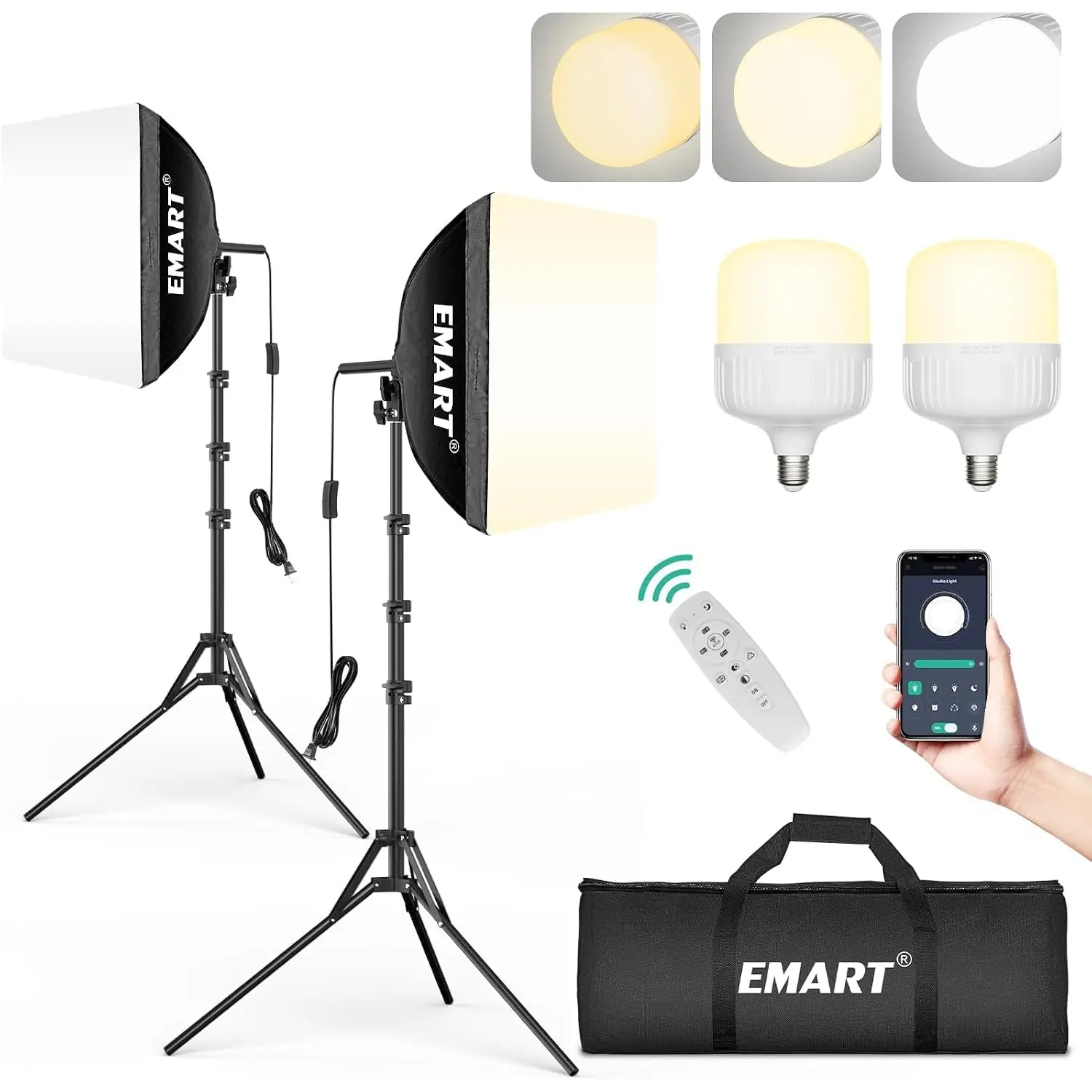 Softbox Photography Lighting Kit 2Pack 50W LED 16"x16" Pull Soft Box