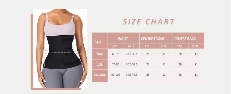 FeelinGirl Waist Trainer Wrap for Women Tummy Control Waist Cincher 3 Segmented Sauna Belt Plus Size Body Shaper Colombianas Plus Size S to 3XL Polyester Shapewear
