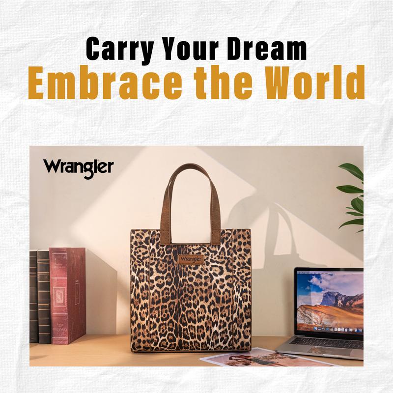 Wrangler [Live] Leopard Handbag Western Purse Multi Pockets Single Shoulder Commuter Bag