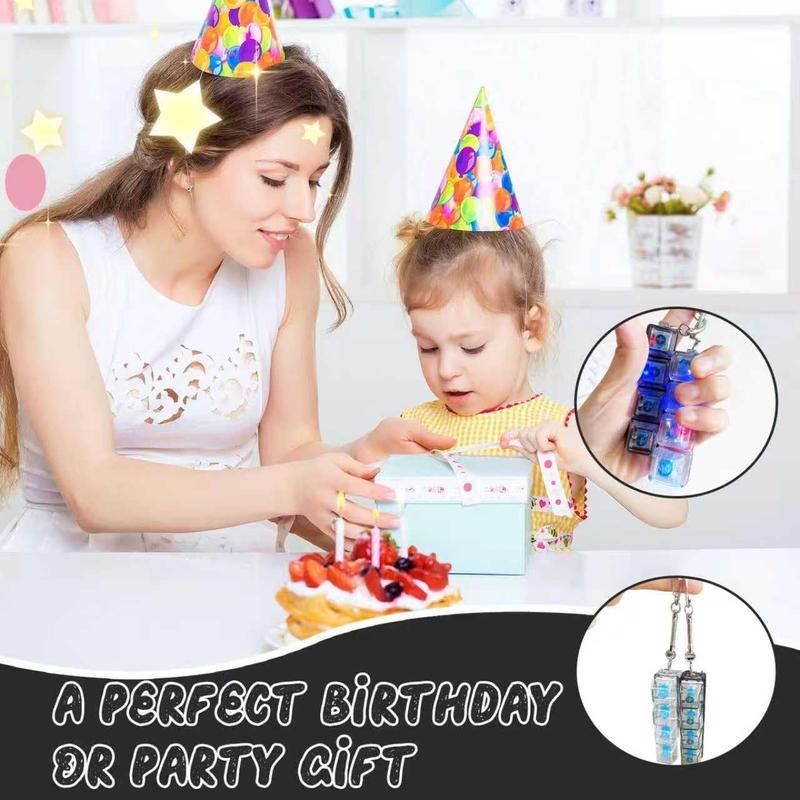 Glowing Keyboard Fidget Toy, 4-In-1 Decompression Button Keychain, Stress Relief Finger Clicker, Transparent Color