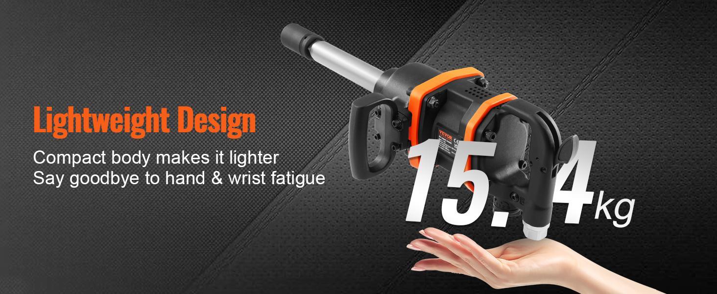 VEVOR professinal 1 Inch Air Impact Wrench, TikTokShopBlackFriday, Up to 3160 ft-lbs High Reverse Torque Output 1" Pneumatic Impact Gun w/ 8 Inch Extended Anvil & Carrying Case for Heavy Duty Repairs and Maintenancetorque  even reaches 3160 ft-lbs