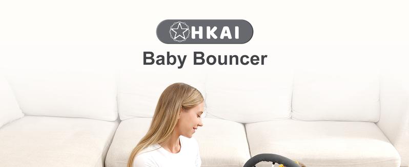 Baby Bouncer Portable Rocker for 4-18 Months with 3 Modes & Removable Toys Ergonomic Cotton Fabric Safe Adjustable Harness Lightweight Foldable for Home & Outdoor Use - Swing Trainer