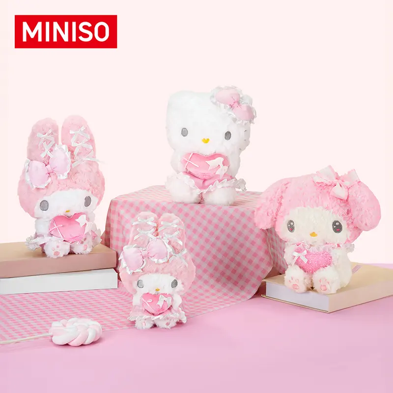 [Back to school]MINISO Genuine Hello Kitty Plush Doll - Super Soft Fluffy Stuffed Animal Collectible, Cute Stuffed Animal Plushie, Soft Cuddly Gift for Girls & Hello Kitty Fans for Collection & Daily Decor