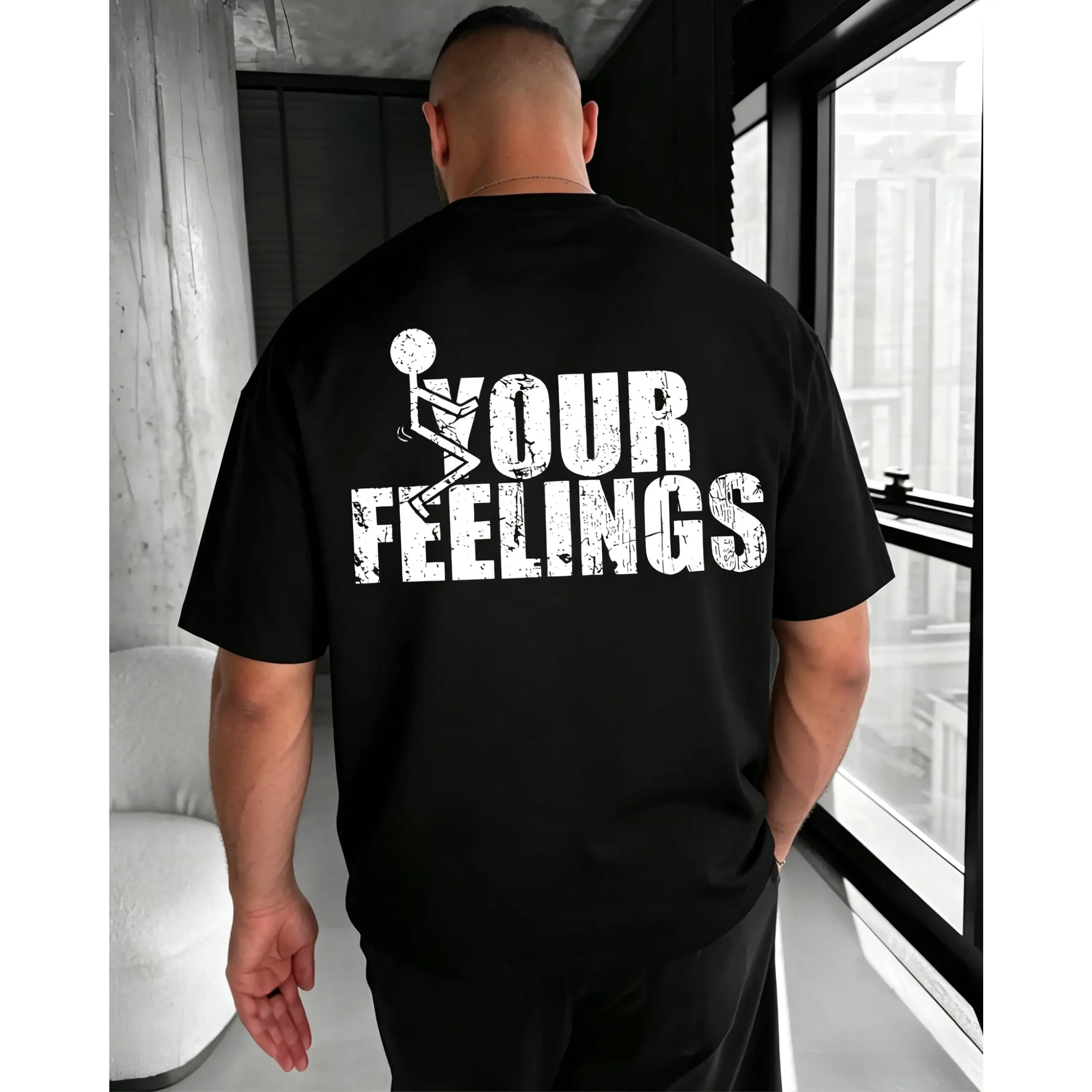 F*ck Your Feelings T-Shirt– Funny Dark Humor Attitude T Shirt for Men – Savage Statement Graphic T-Shirt casual top