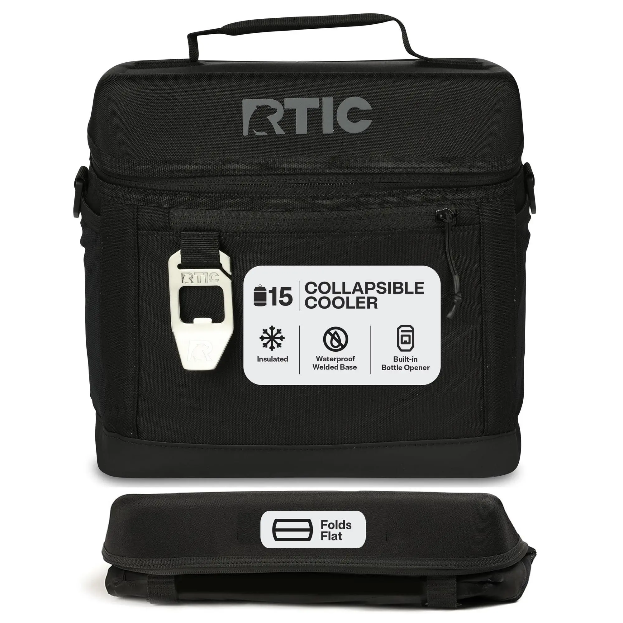 RTIC 15-Can, 16 Qt, Collapsible Soft Cooler with Bottle Opener