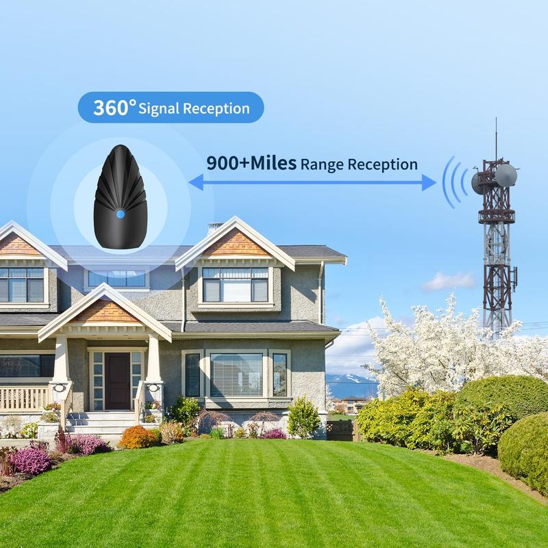 NEW Digital TV Antenna Indoor, 2026 Smart HDTV Antenna with Signal Booster for Local Channels And 3M Stick Base 360°&Long Range Reception for Local Channels, Easy Setup Antena For 4K 1080P HD VHF UHF TV Antenna