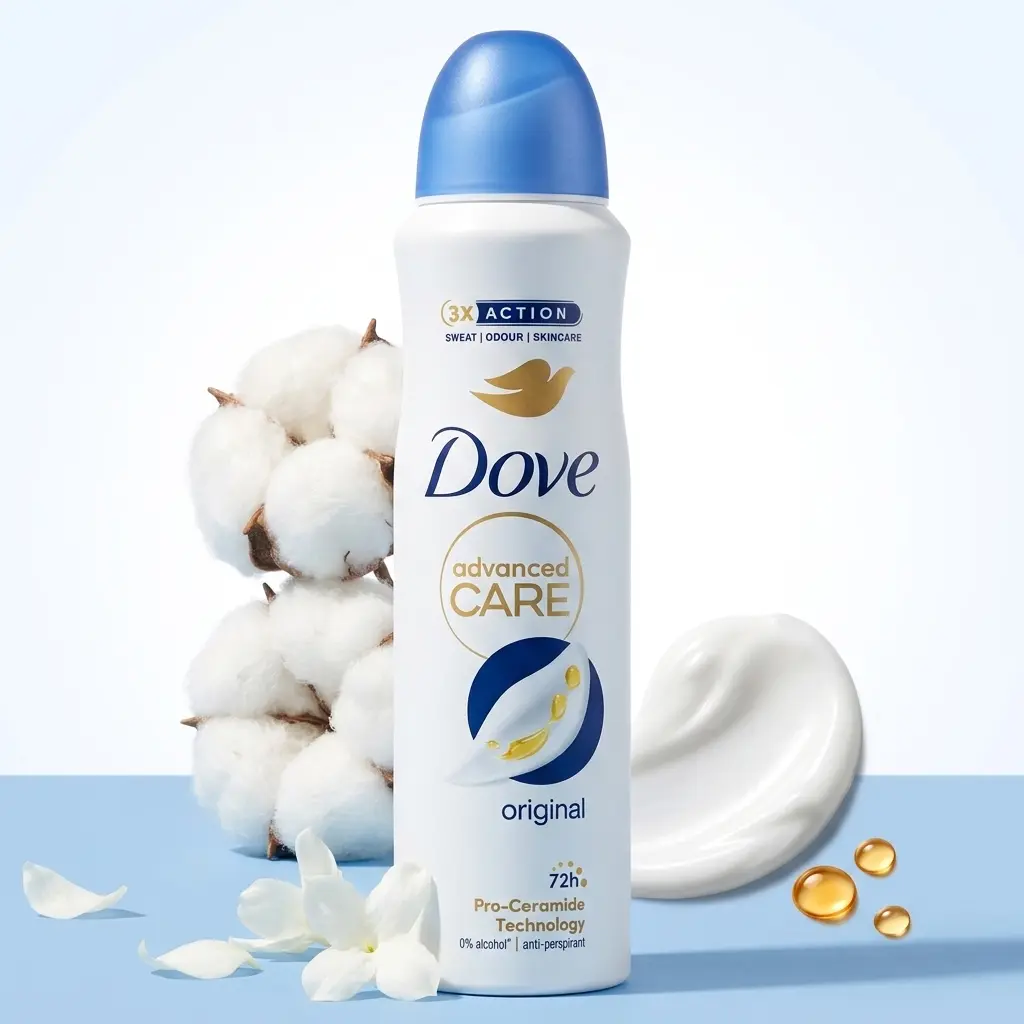 Dove Advanced Care Antiperspirant Deodorant, 72-Hour Protection with 1/4 Moisturizing Cream & Pro-Ceramide Technology, Original Scent, 5oz Spray, Moisturizer, Body Care, Hydrating, Sensitive, Gentle, Daily, Beauty Products, Fragrance, Skin Care