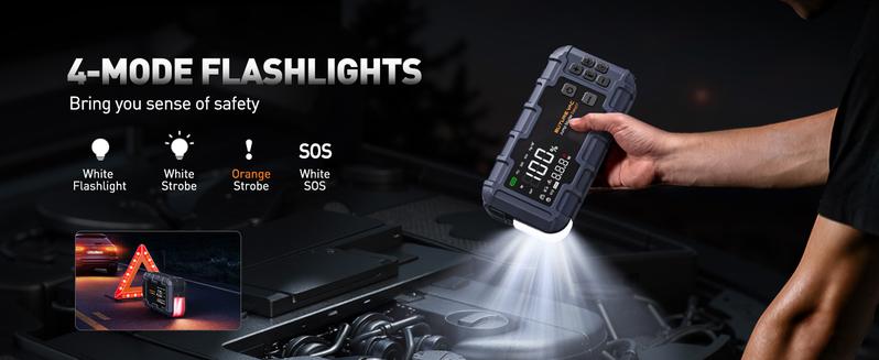 Buture 10-in-1 Portable Car Battery ultra-safe Jump Starter with Air Compressor 8000A 160PSI 45W Charger, Jump Starter Jump Box (All Gas 14L Diesel), Car Battery Jumper Starter Portable Jumper Cables, Gloves, Lights,Christmas,gift