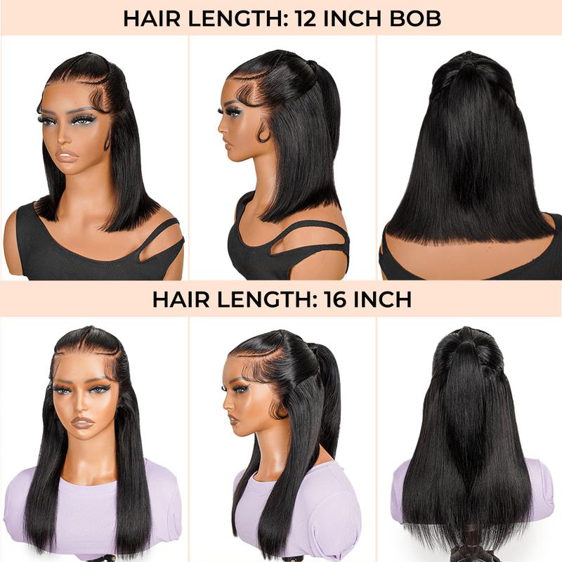 Alipearl Hair Half Up Half Down 13x4 Lace Frontal Pre Styled Glueless Ponytail Wig Human Hair Pre Bleached Pre Cut Braided Bob Wig Beginner Friendly Valentine Musts