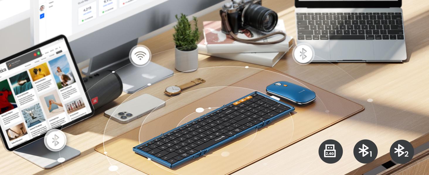 ProtoArc Foldable Keyboard and Mouse, XKM01 True Full-Size Folding Wireless Keyboard Mouse Combo for Business Travel, a Portable Office Suite On-the-Go, Compatible with Laptop iPad Tablet,summerwins ProtoArc Foldable Keyboard and Mouse, XKM01 True Full-Size Folding Wireless Keyboard Mouse Combo for Business Travel, a Portable Office Suite On-the-Go, Compatible with Laptop iPad Tablet,summerwins