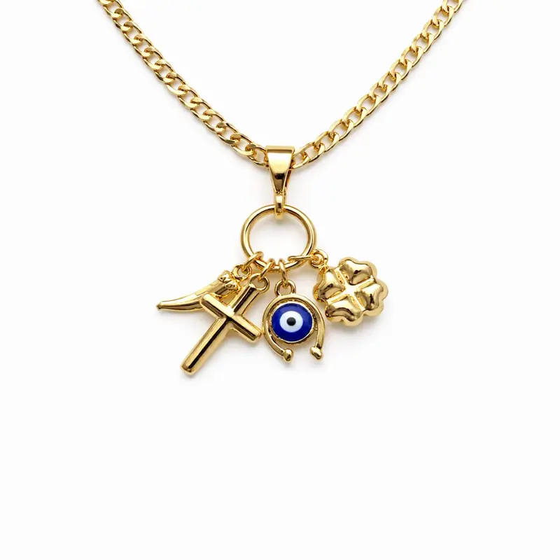 charm necklace Cuban link 3 mm 18 inches ( 5000)