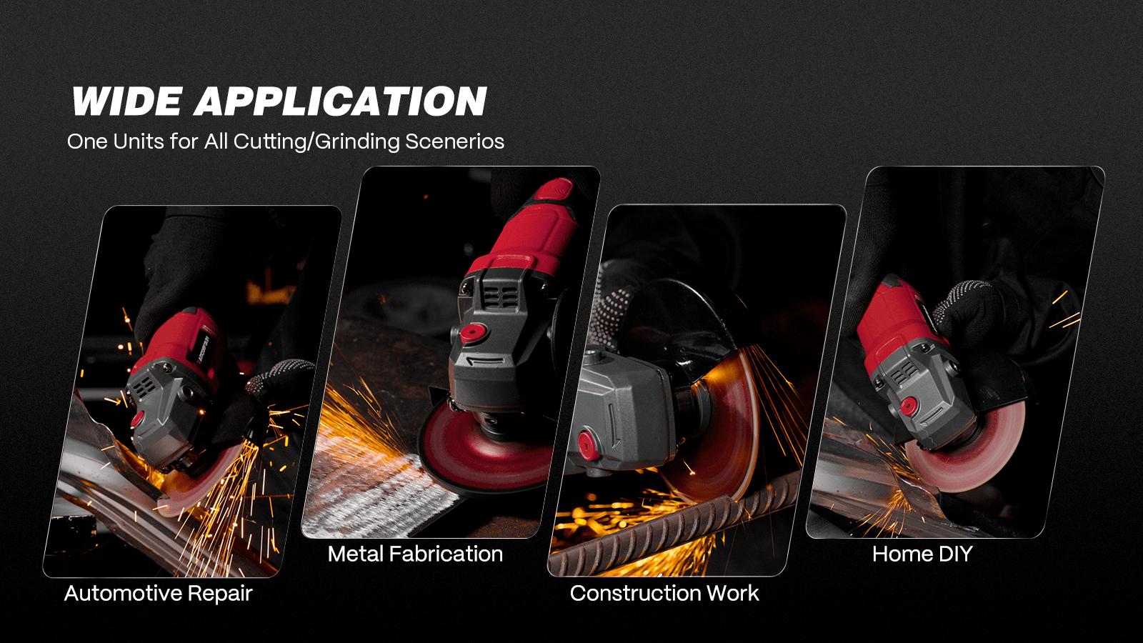 ARCCAPTAIN Angle Grinder Kit, 4-1/2 to 5",【Paddle Switch】9500RPM 1200W Brushless Power Motor Cordless Angle Grinder with 2PCS 4.0AH Batteries, 180°Rotatable Grinder Tool for Cutting/Grinding/Polishing, Holiday Haul, Best Christmas Gift for Men and Dad ARCCAPTAIN Angle Grinder Kit, 4-1/2 to 5",【Paddle Switch】9500RPM 1200W Brushless Power Motor Cordless Angle Grinder with 2PCS 4.0AH Batteries, 180°Rotatable Grinder Tool for Cutting/Grinding/Polishing, Holiday Haul, Best Christmas Gift for Men and Dad