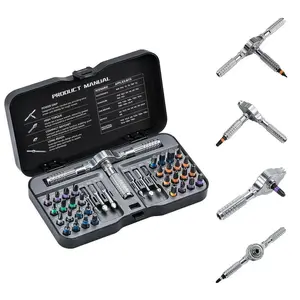 Premium 24/30/40/60-in-1 Magnetic Ratchet Screwdriver Set with Detachable T-Handle, Tool Box, Household Repair Tool Kit for Furniture, Bike, PC & Electronics, Perfect Valentine's Day Gift for Boyfriend or Husband