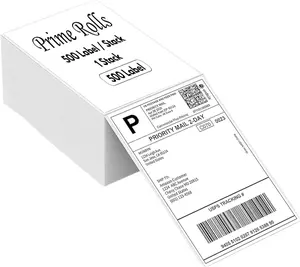 4×6 Fanfold Direct Thermal Shipping Labels, 1 Stack – 500 Labels, Water & Oil Resistant, Strong Adhesive, Perforated – Compatible with Rollo, MUNBYN, Zebra