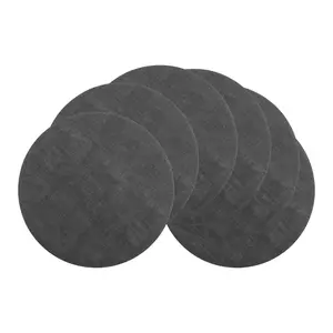 REGALWOVEN Set of 6 Placemats for Kitchen Dining Table Decor, Faux Leather Washable Heat Resistant Table Mat Wipeable Placemats 13*13in Black