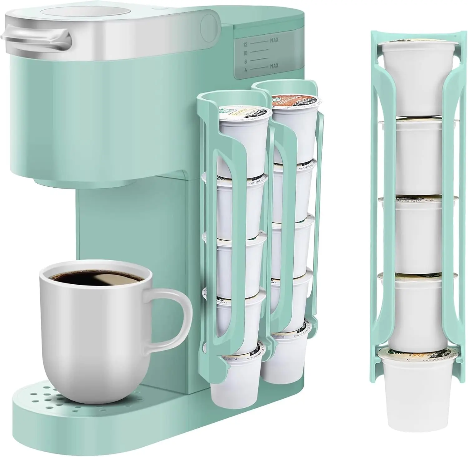 2 Cup Holder for Keurig: Coffee Pod Holder for Counter Small Space - Kcup holders for Wall Mount (Coffee machine not included)
