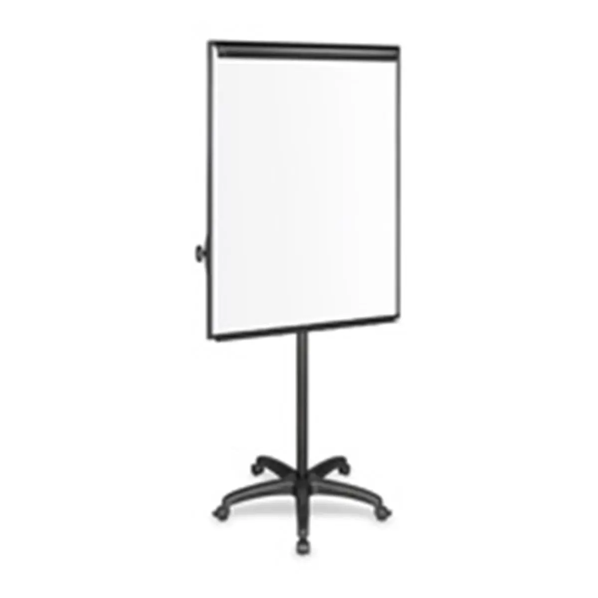 Bi-silque Magnetic Presentation Easel with Aluminum Frame, Magnetic Board, Office Accessories, Adjustable Pad Hooks, Full Mobility, 5-Star Base, Full-Length Design, Ghost-Resistant Surface, Locking Casters - Platinum-Silver, Five-Star Base